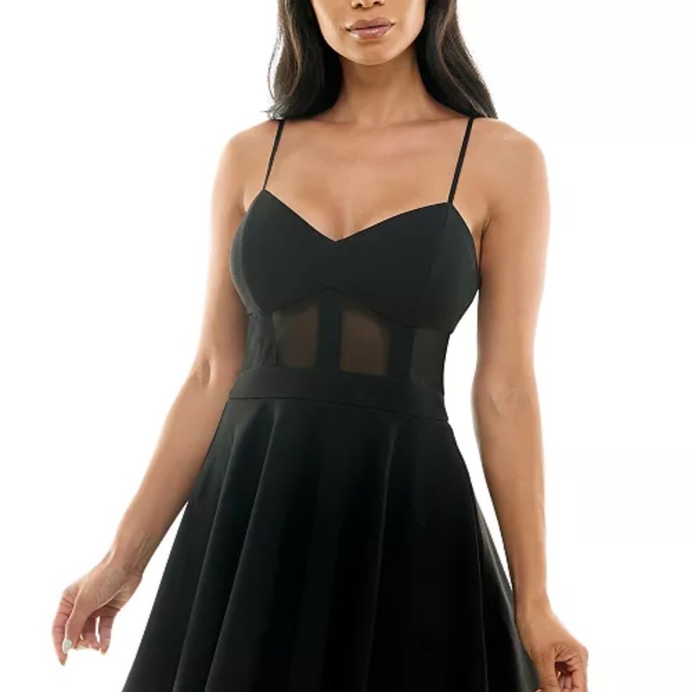Elegant Black Spaghetti Strap Dress